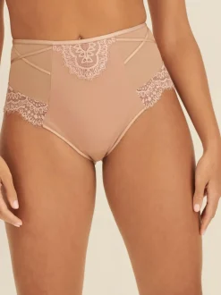 Next Tummy Control Lace Knickers 2 Pack Black/Nude Outlet
