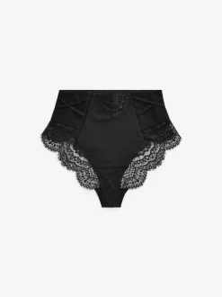 Next Tummy Control Lace Knickers 2 Pack Black/Nude Outlet