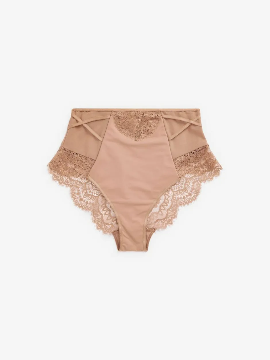 Next Tummy Control Lace Knickers 2 Pack Black/Nude Outlet