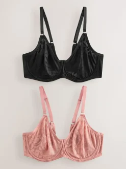 Next DD-G Lace Non Pad Full Cup Bras 2 Pack Black/Pink Sale