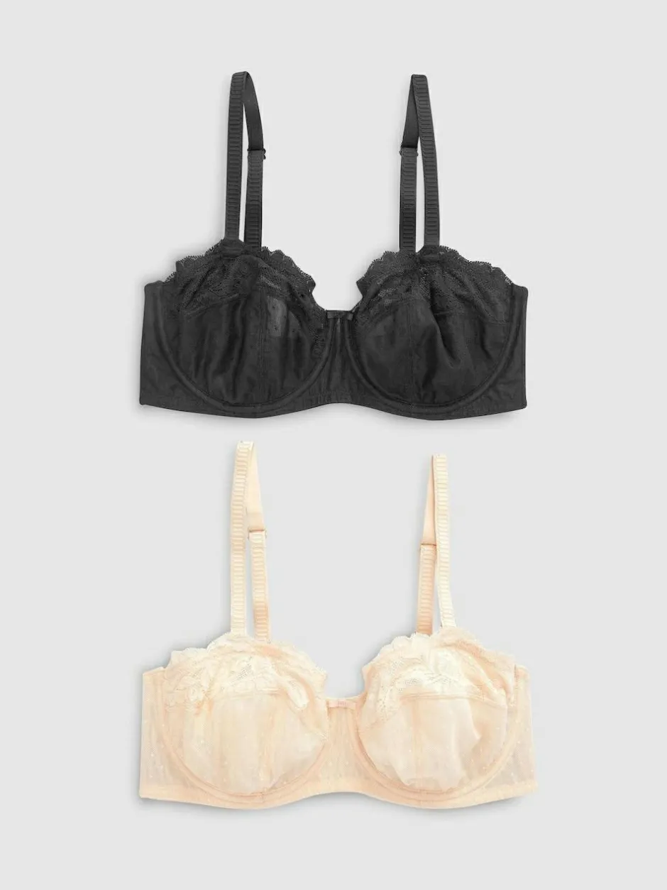 Next DD+ Non Pad Strapless Bras 2 Pack Black/Praline Nude Best