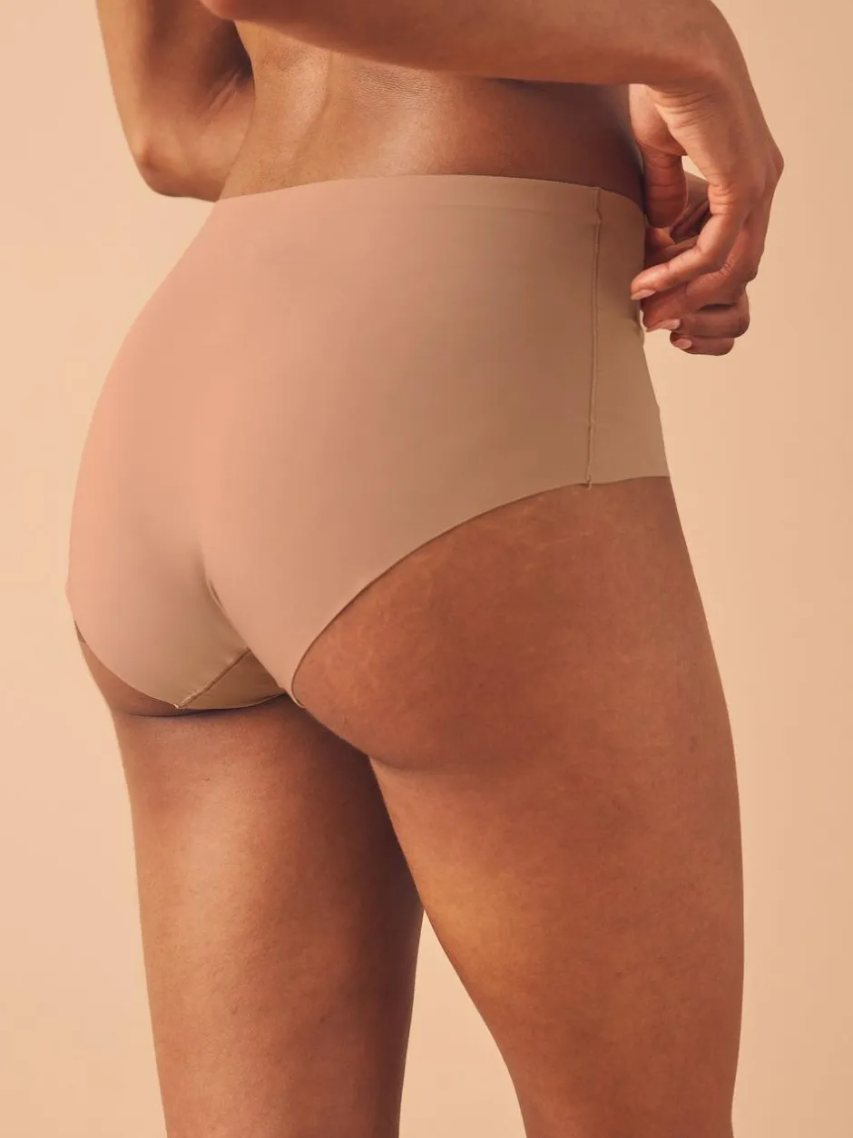 Next Midi No VPL Comfort Knickers 3 Pack Black/Praline Nude/Chocolate Nude Hot
