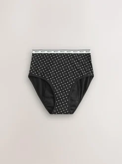 Next Full Brief Heavy Flow Period Knickers 2 Pack Black/Red Heart Clearance
