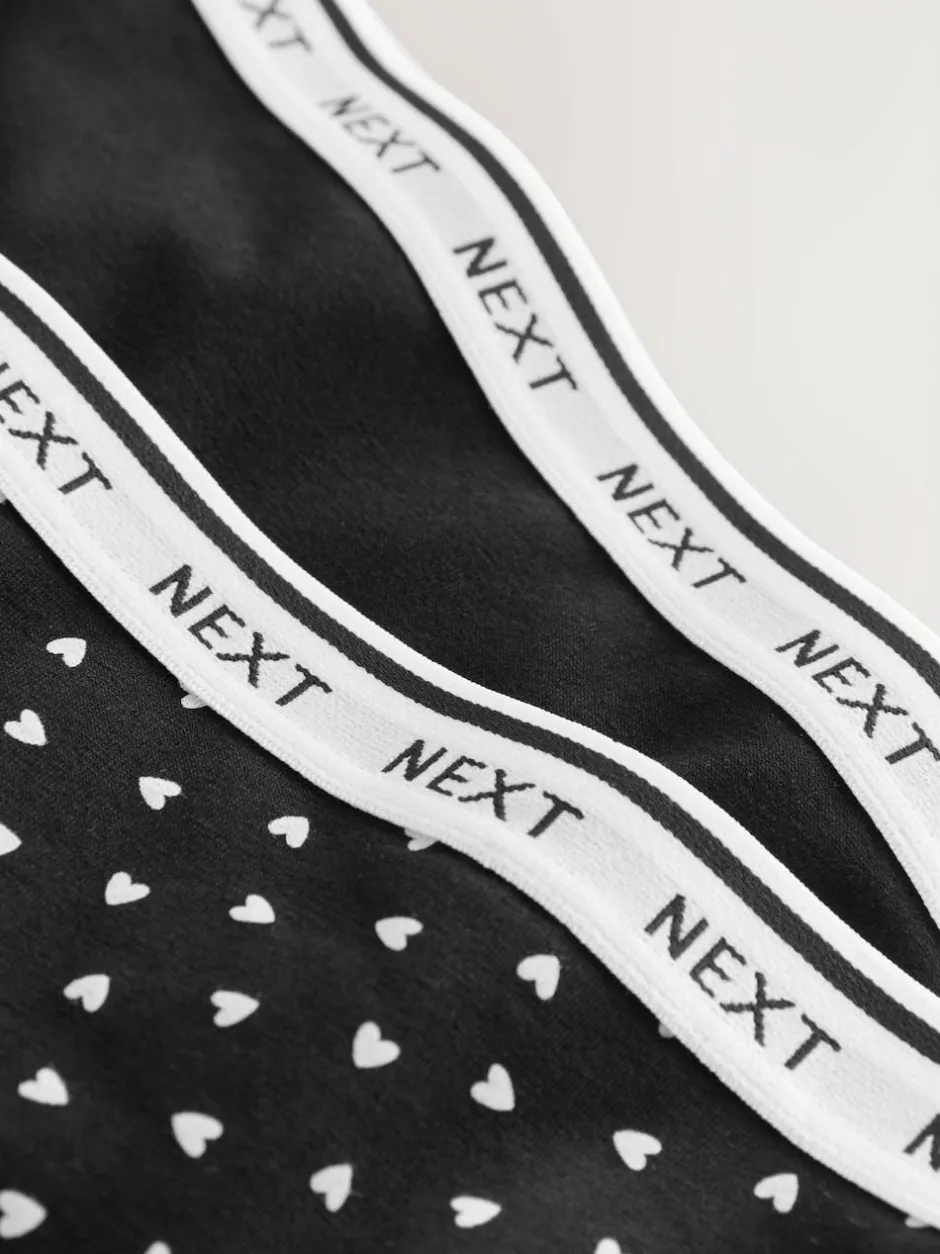 Next High Leg Heavy Flow Period Knickers 2 Pack Black/Red Heart Hot