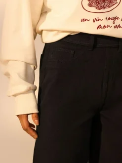 Next Jersey Denim Wide Leg Trousers 2 Pack Black/Sage Green Sale