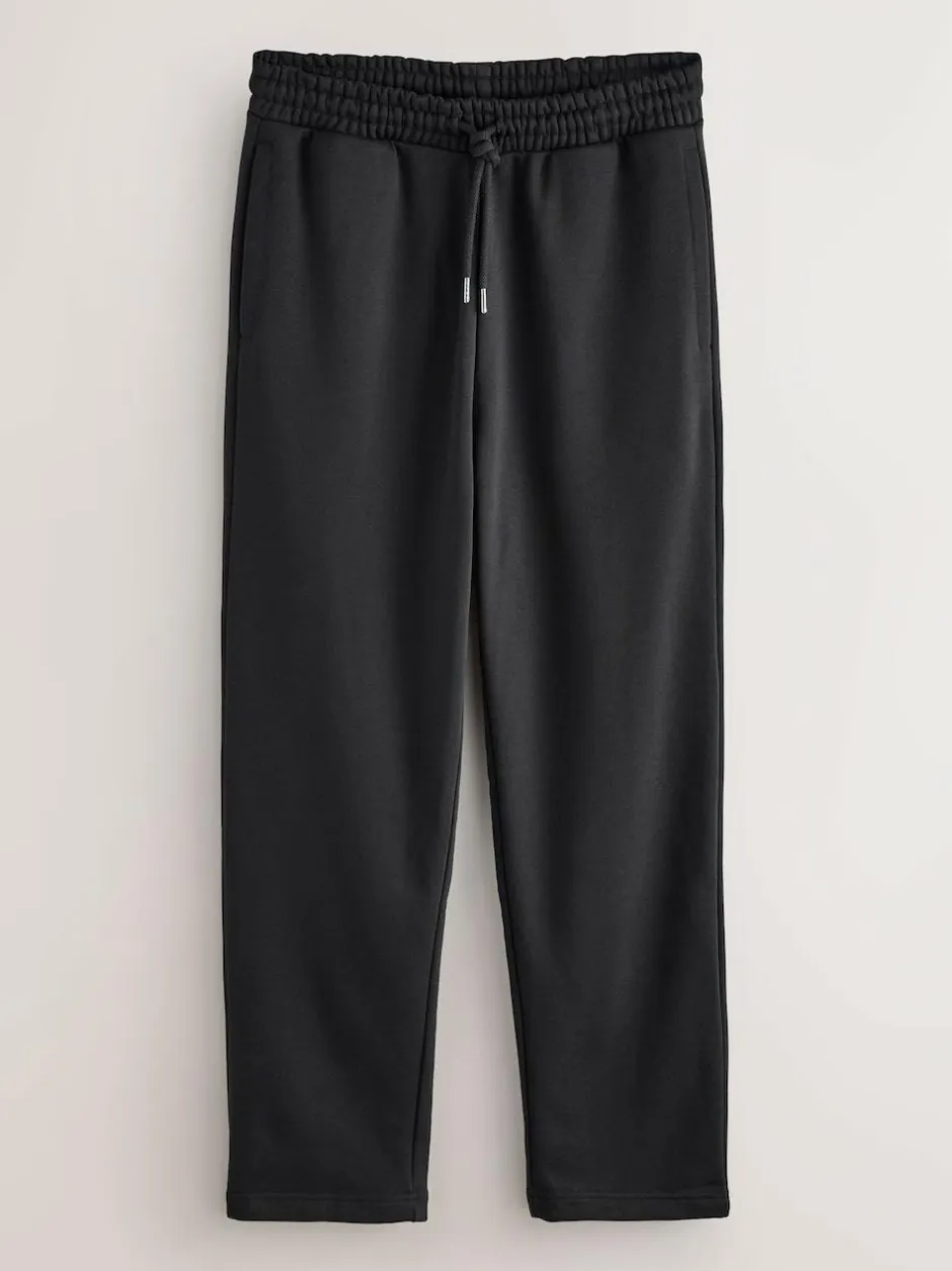 Next Straight Fit Brushback Heavyweight 2 Pack Joggers Black/Slate Grey Best