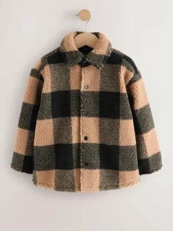 Next Black/Tan Buffalo Borg Fleece Check Shacket (3-16yrs) Discount