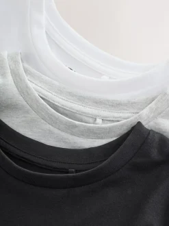 Next 3 Pack T-Shirts (3-16yrs) Black/White Hot