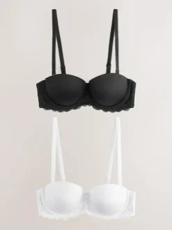 Next A-E Light Pad Strapless Multiway Bras 2 Pack Black/White