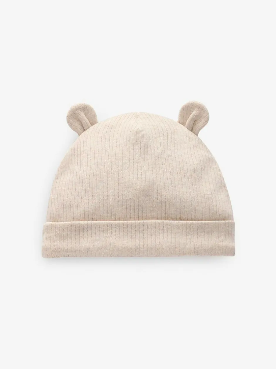 Next Black/White Bear Ear Beanie Baby Hats 3 Pack (0-18mths) Online