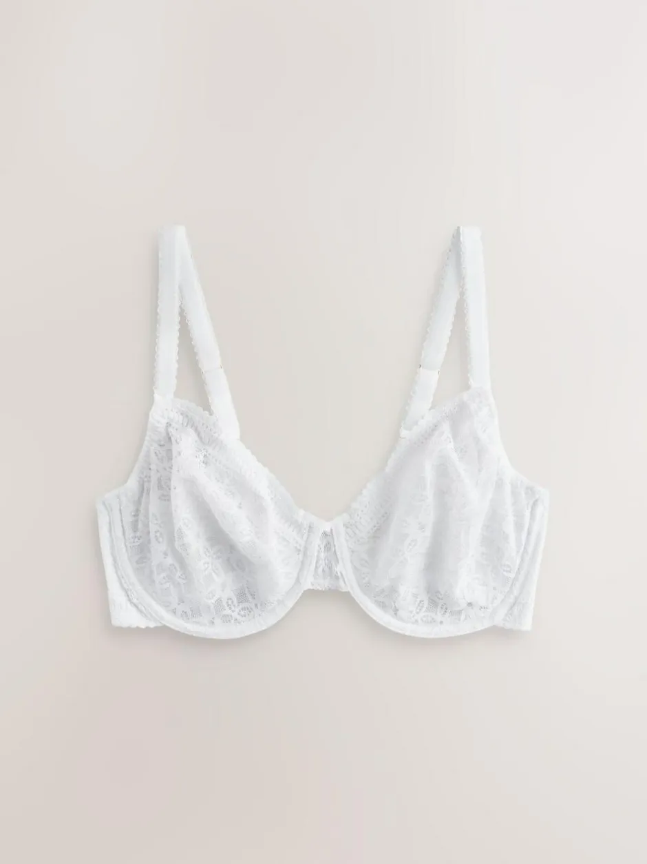 Next DD+ Lace Non Pad Full Cup Minimiser Bras 2 Pack Black/White Clearance