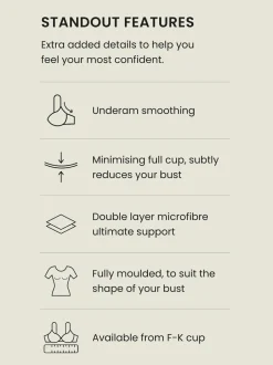 Next F-K Cup Under Arm Smoothing Non Pad Wired Minimising Ultimate Comfort Bras 2 Pack Black/White Discount