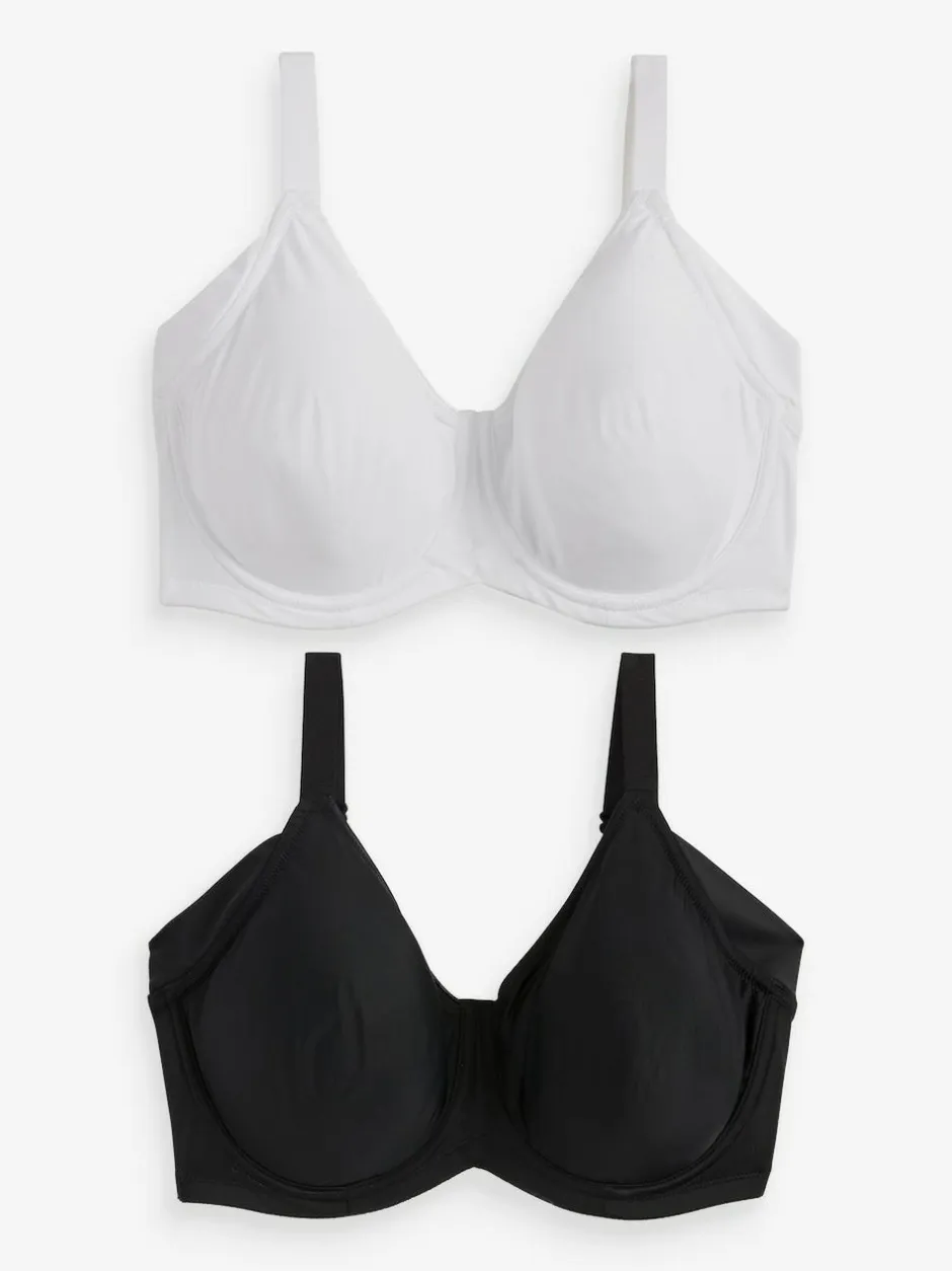 Next F-K Cup Under Arm Smoothing Non Pad Wired Minimising Ultimate Comfort Bras 2 Pack Black/White Discount
