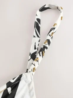 Next Fruit Print Volume Maxi Dress Black/White Best