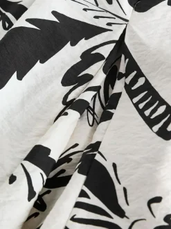 Next Fruit Print Volume Maxi Dress Black/White Best