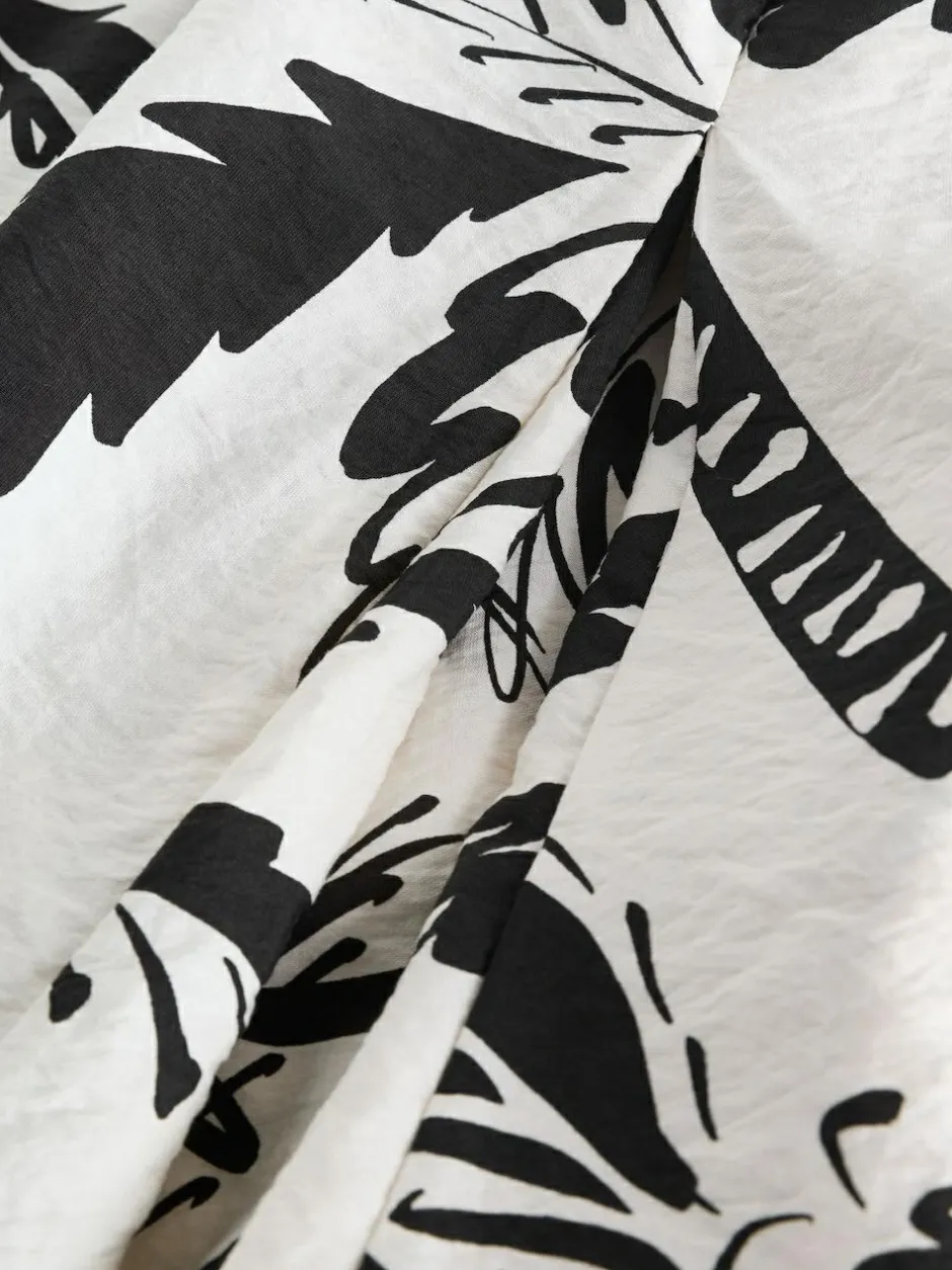 Next Fruit Print Volume Maxi Dress Black/White Best