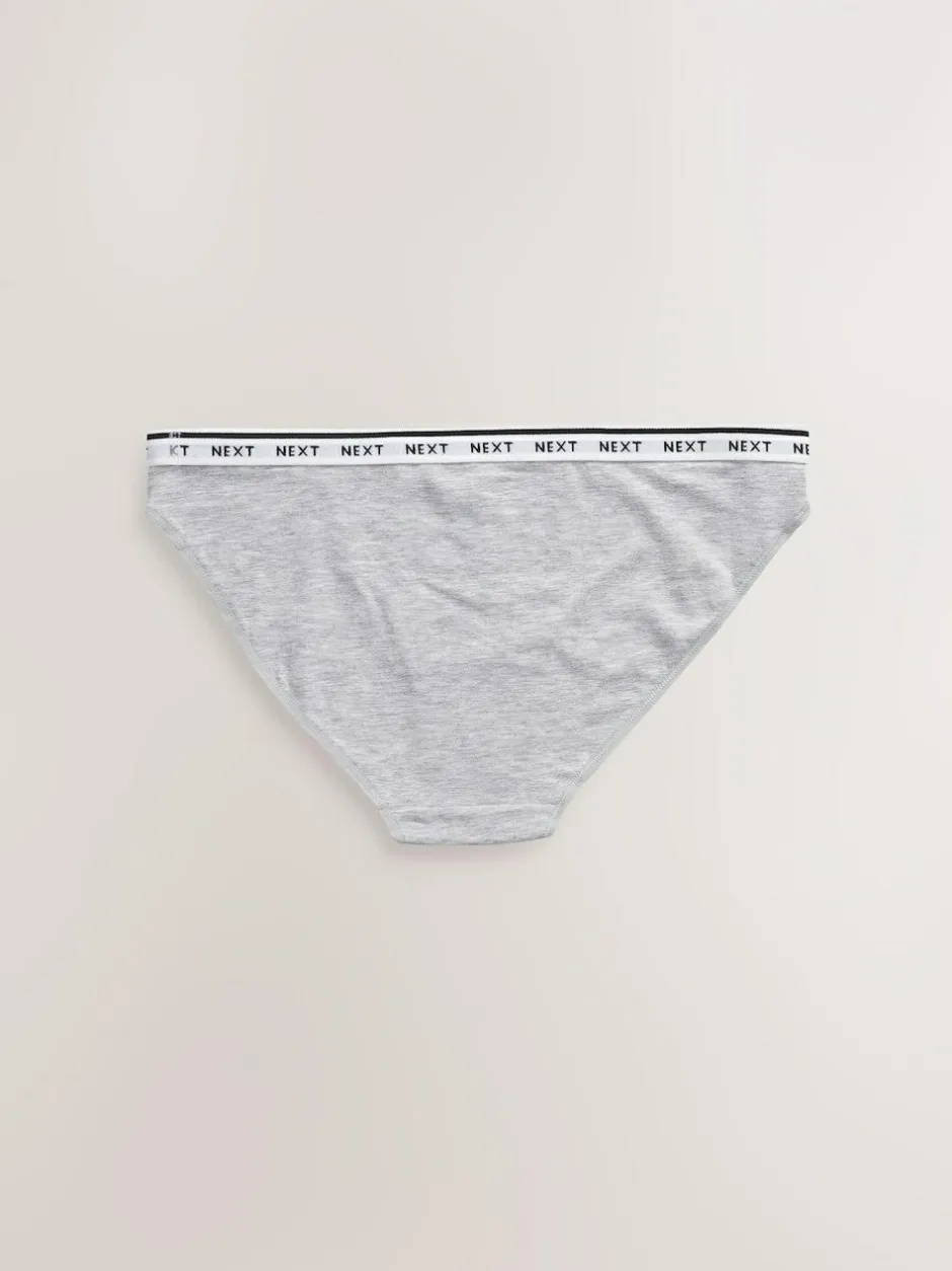 Next High Leg Cotton Logo Knickers 7 Pack Black/White Sale