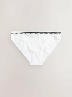Next High Leg Cotton Logo Knickers 7 Pack Black/White Sale