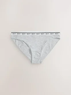 Next High Leg Cotton Logo Knickers 7 Pack Black/White Sale