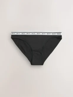 Next High Leg Cotton Logo Knickers 7 Pack Black/White Sale