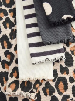 Next Black/White Long Sleeve Rib Tops 5 Pack (3mths-7yrs) Discount