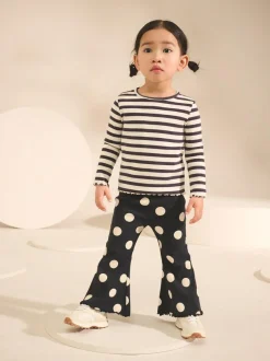 Next Black/White Long Sleeve Rib Tops 5 Pack (3mths-7yrs) Discount