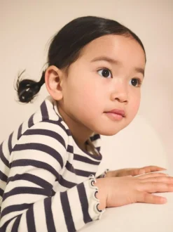 Next Black/White Long Sleeve Rib Tops 5 Pack (3mths-7yrs) Discount