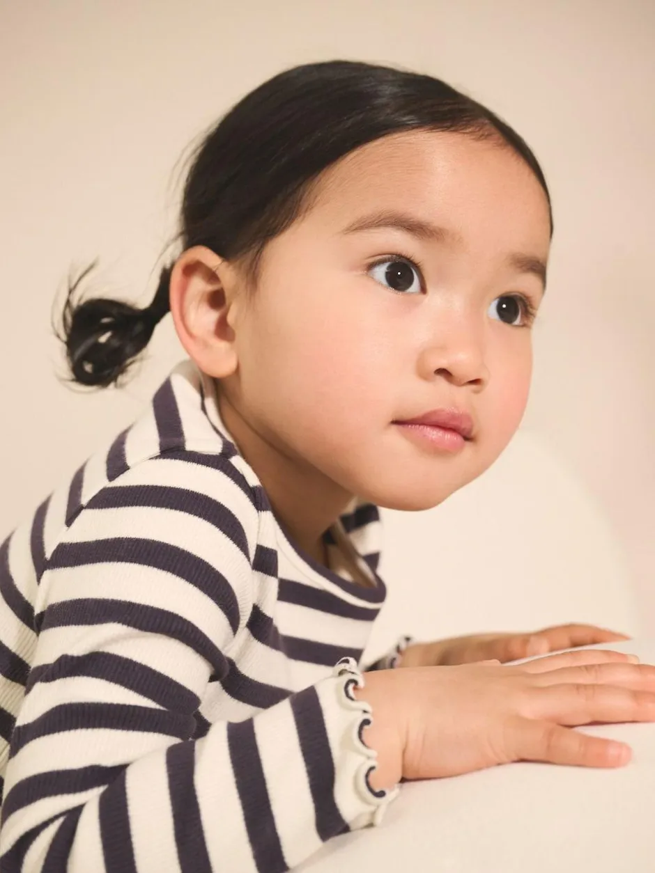 Next Black/White Long Sleeve Rib Tops 5 Pack (3mths-7yrs) Discount