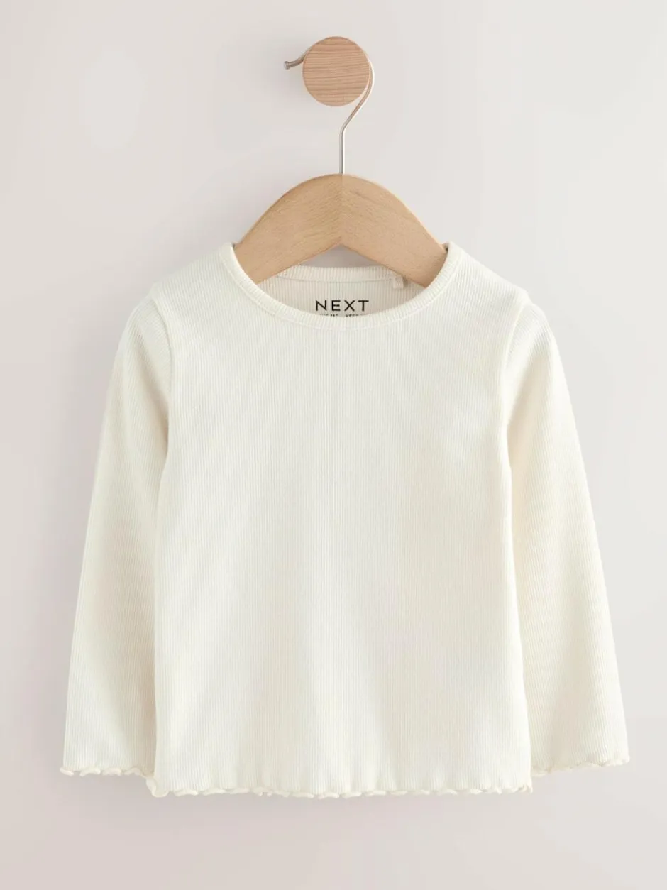Next Black/White Long Sleeve Rib Tops 5 Pack (3mths-7yrs) Discount