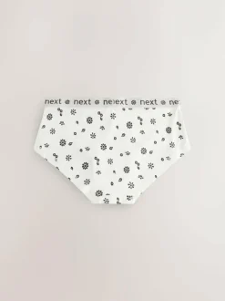 Next Print Hipster Briefs 5 Pack (2-16yrs) Black/White