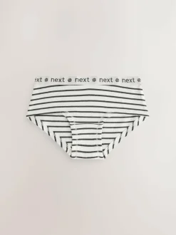Next Print Hipster Briefs 5 Pack (2-16yrs) Black/White