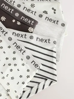 Next Print Hipster Briefs 5 Pack (2-16yrs) Black/White