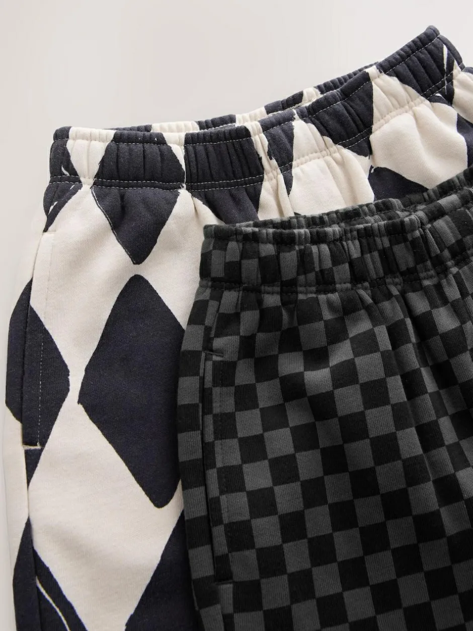 Next Black/White Printed 2 Pack Sweatshirt And Stripe Joggers Set (3mths-7yrs) Hot
