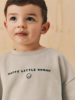 Next Black/White Printed 2 Pack Sweatshirt And Stripe Joggers Set (3mths-7yrs) Hot