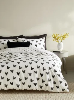 Next Black/White Reversible Duvet Cover and Pillowcase Set Sale