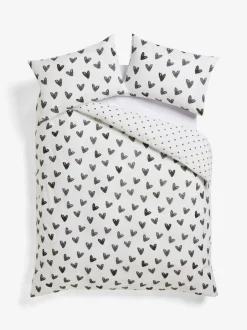 Next Black/White Reversible Duvet Cover and Pillowcase Set Sale