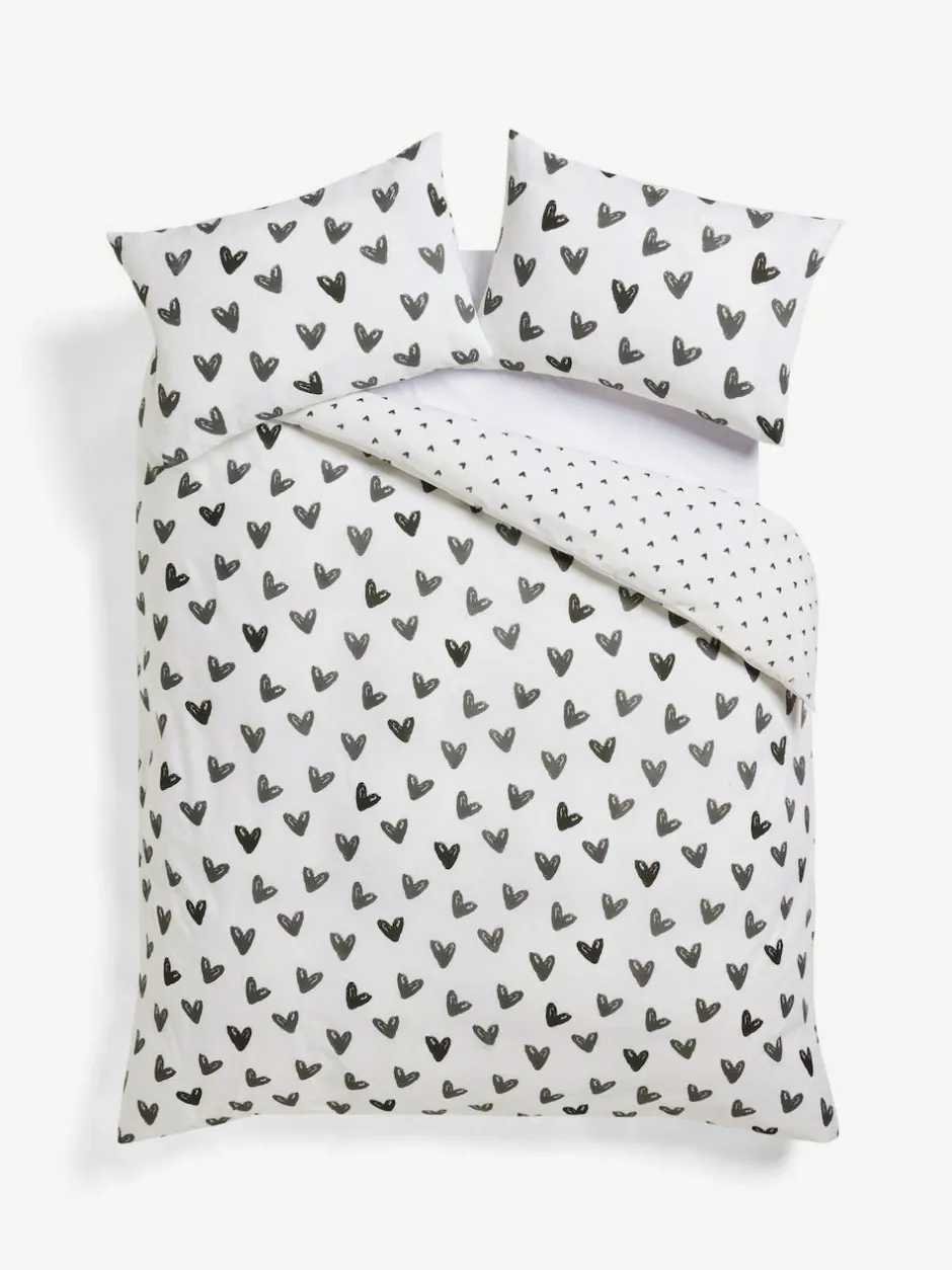 Next Black/White Reversible Duvet Cover and Pillowcase Set Sale