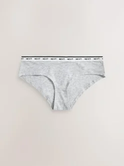 Next Short Cotton Logo Knickers 7 Pack Black/White Clearance