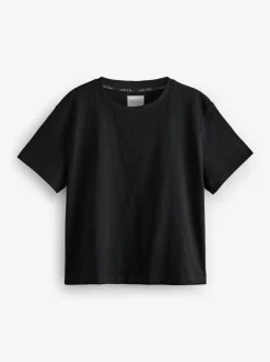 Next Black/White Short Sleeve 100% Cotton Pyjamas 2 Pack