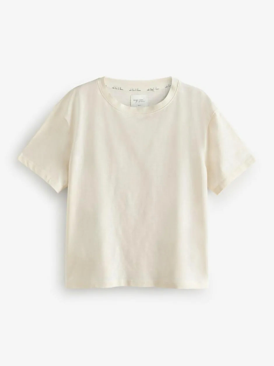 Next Black/White Short Sleeve 100% Cotton Pyjamas 2 Pack