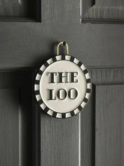 Next Slogan Bathroom Door Sign Black/White Outlet