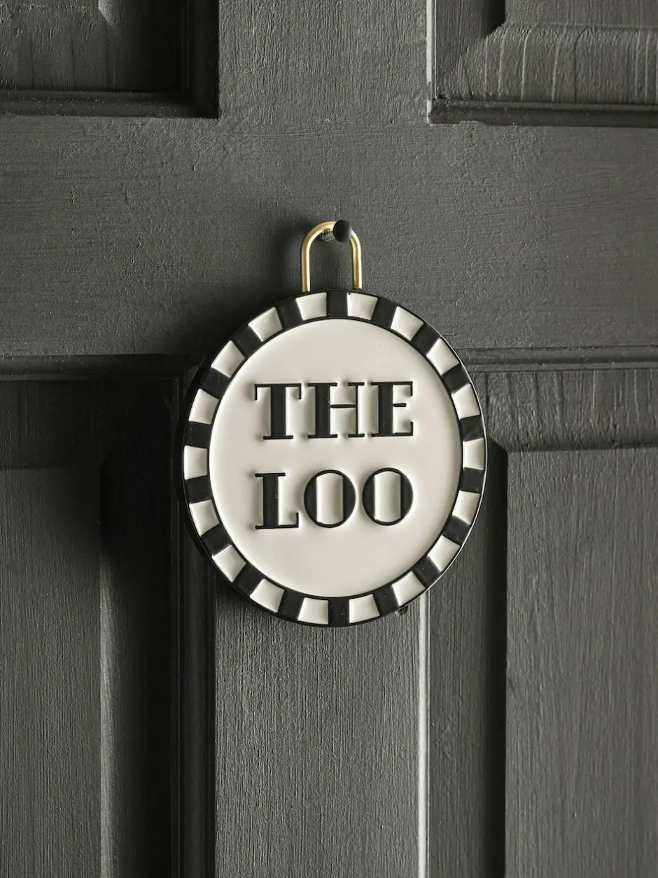 Next Slogan Bathroom Door Sign Black/White Outlet