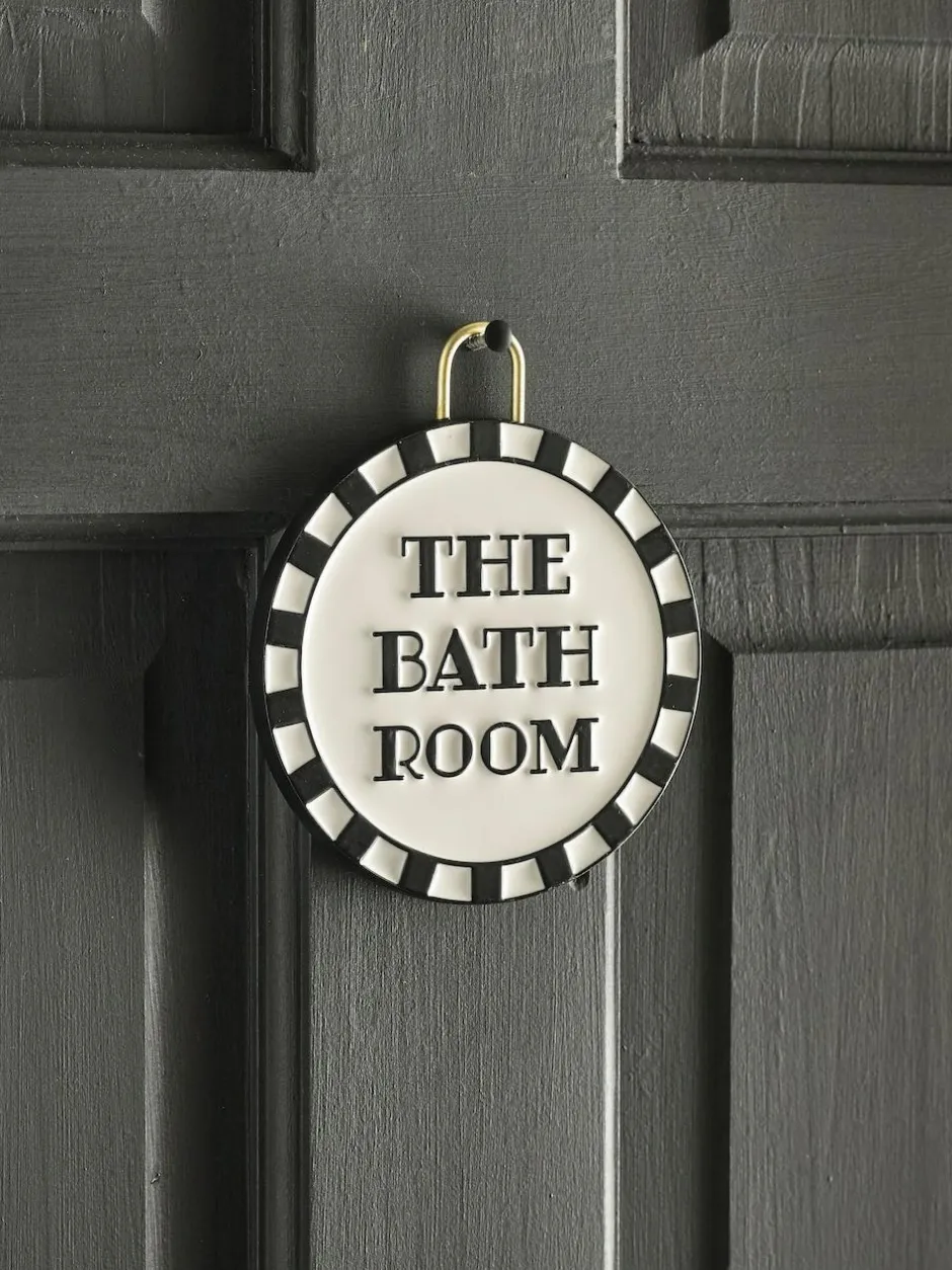 Next Slogan Bathroom Door Sign Black/White Outlet