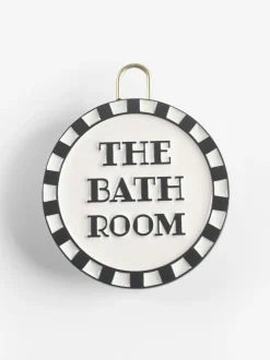 Next Slogan Bathroom Door Sign Black/White Outlet