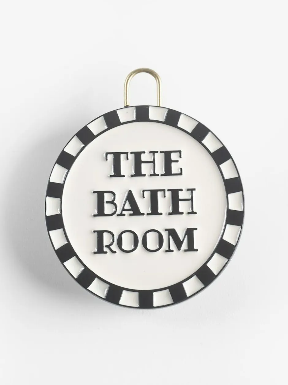 Next Slogan Bathroom Door Sign Black/White Outlet
