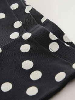 Next Black/White Spot 1 Pack Rib Flare Leggings (3-16yrs) Discount