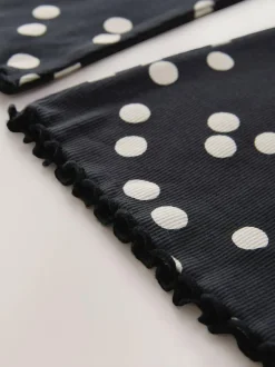 Next Black/White Spot 1 Pack Rib Flare Leggings (3-16yrs) Discount