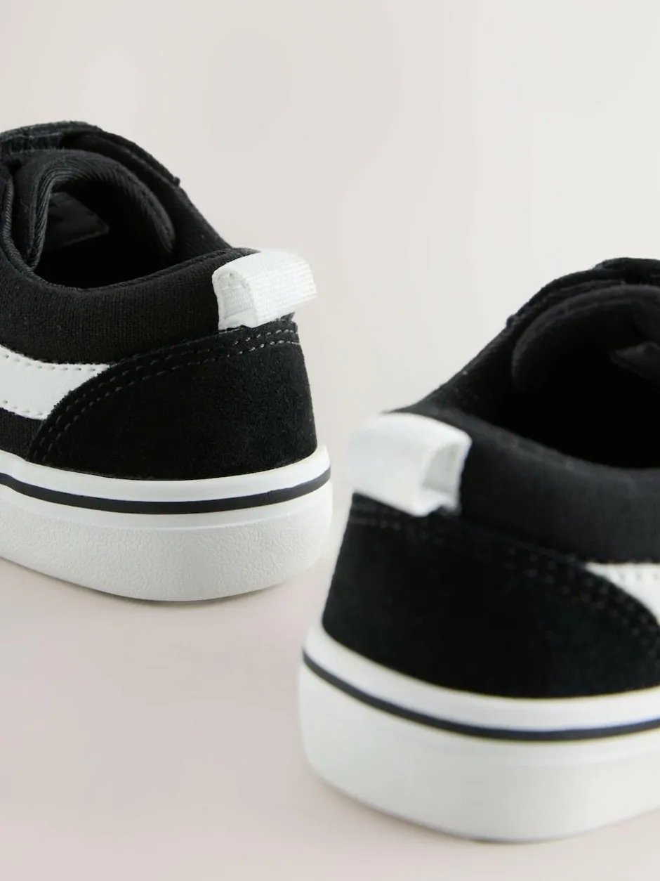 Next Black/White Standard Fit (F) Touch Fastening Skate Trainers Clearance