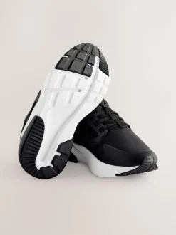 Next Black/White Standard Fit (F) Elastic Lace Trainers Sale
