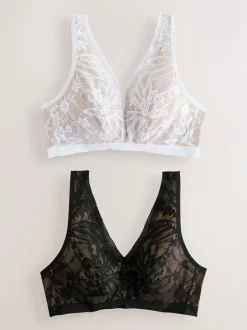 Next Black/White Total Support Non Pad Wire Ultimate Comfort Bras 2 Pack Best